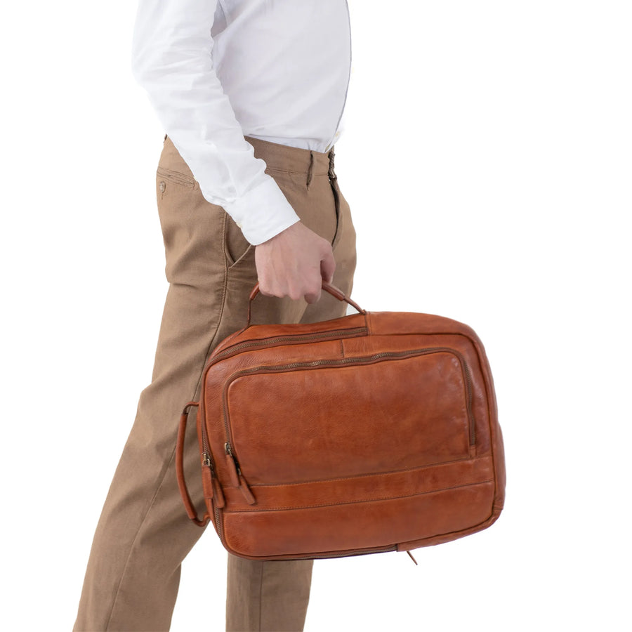 Gianni Conti 419 2389 25 Leather Briefcase Tan