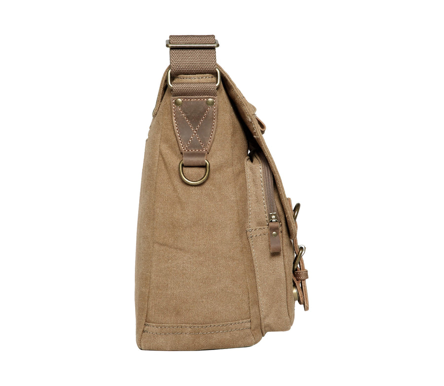 Troop London TRP0207 Classic Laptop Messenger Bag in Brown
