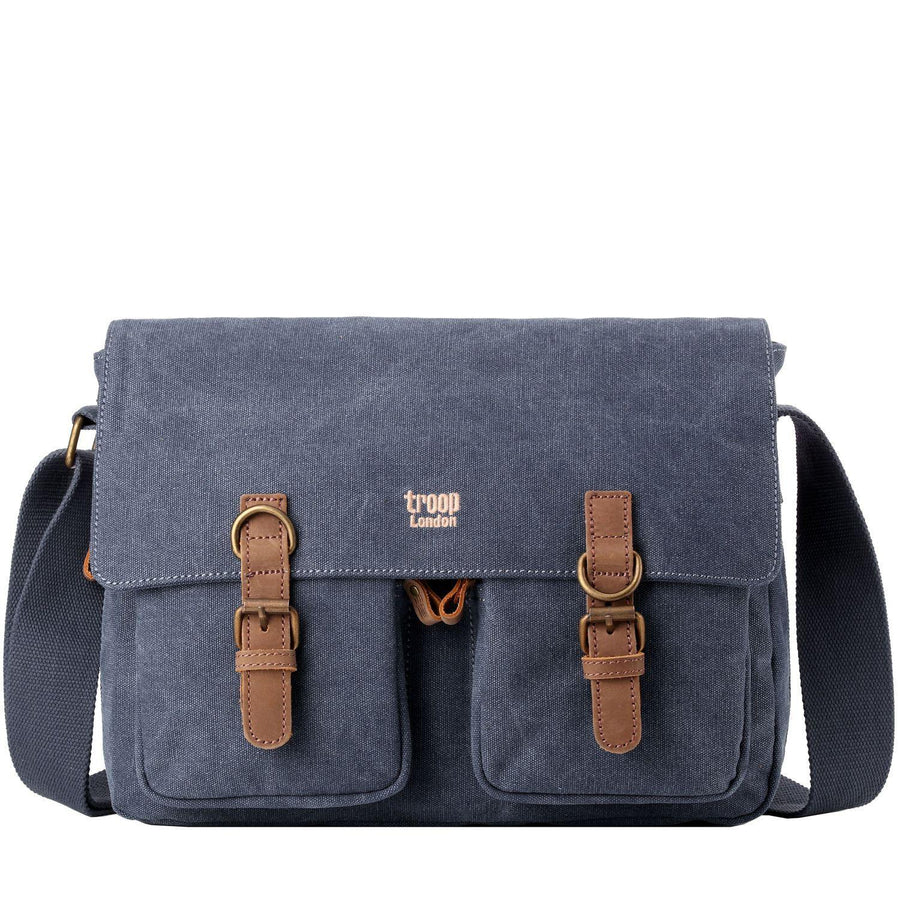 Troop London TRP0210 Classic Messenger Bag in Blue