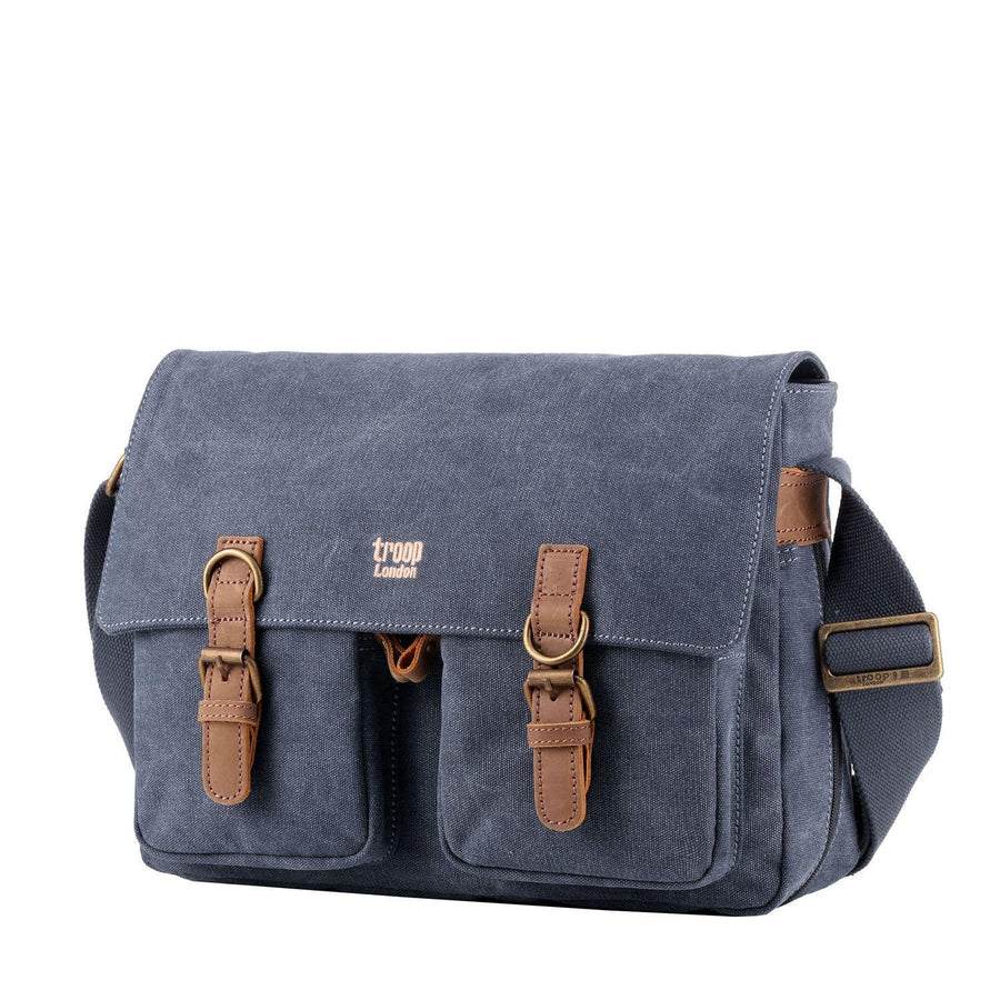 Troop London TRP0210 Classic Messenger Bag in Blue