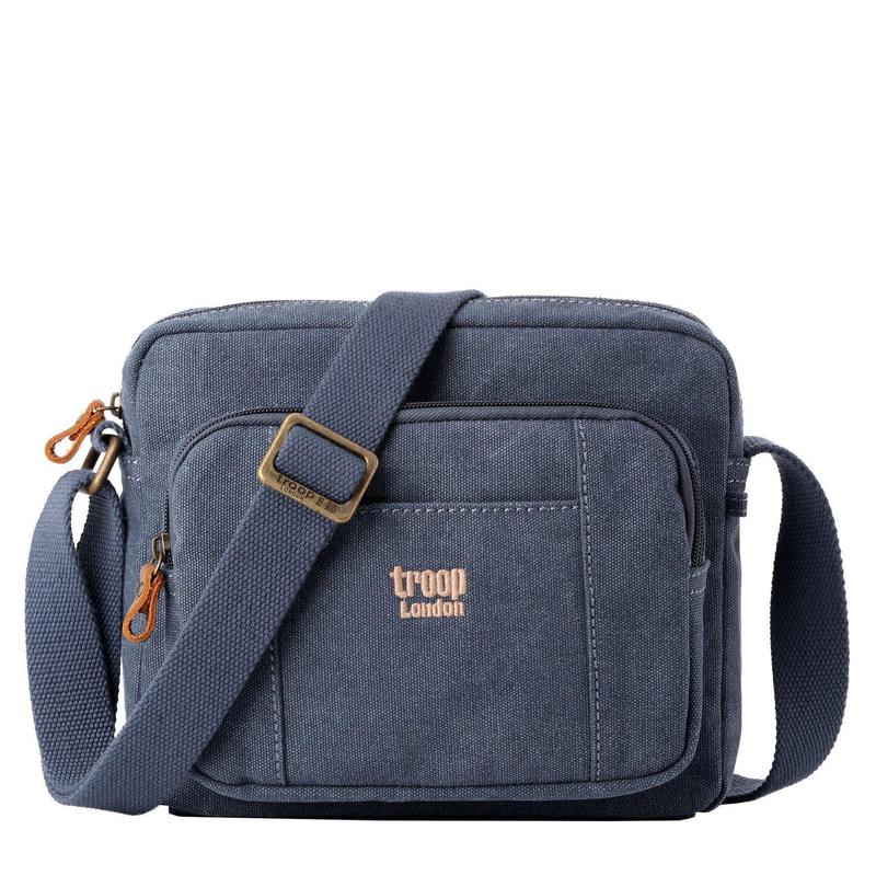 Troop London TRP0235 Classic Across Body Bag in Blue