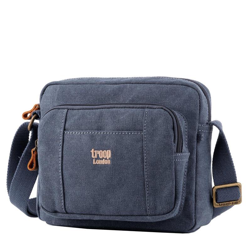 Troop London TRP0235 Classic Across Body Bag in Blue