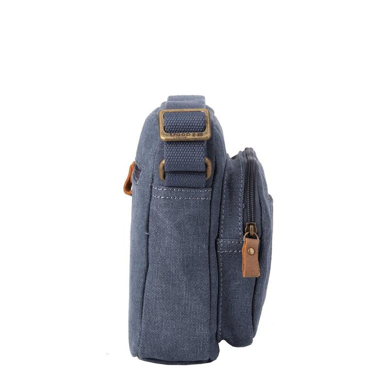 Troop London TRP0235 Classic Across Body Bag in Blue
