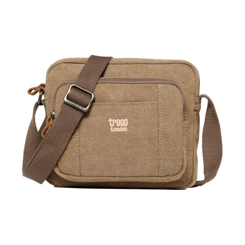 Troop London TRP0235 Classic Across Body Bag in Brown