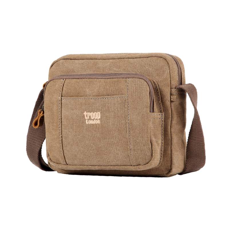 Troop London TRP0235 Classic Across Body Bag in Brown