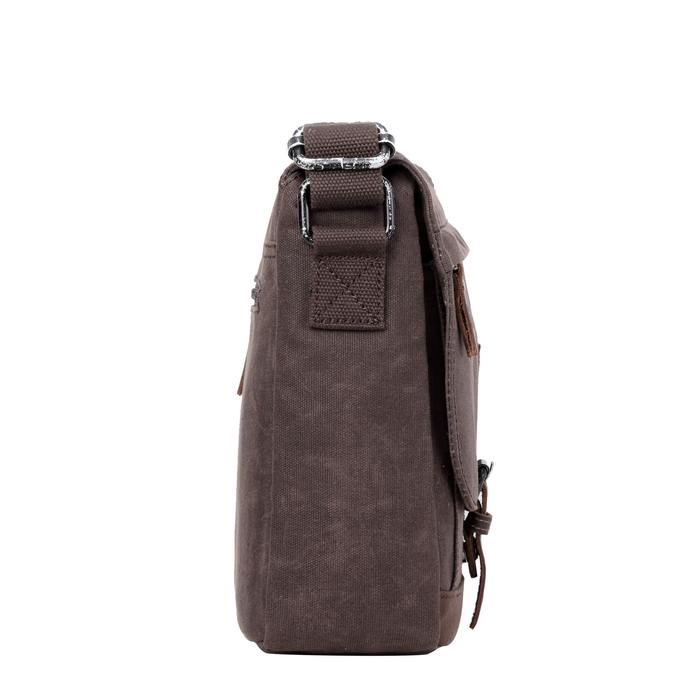 Troop London TRP0443  Heritage Messenger Bag in Dark Brown